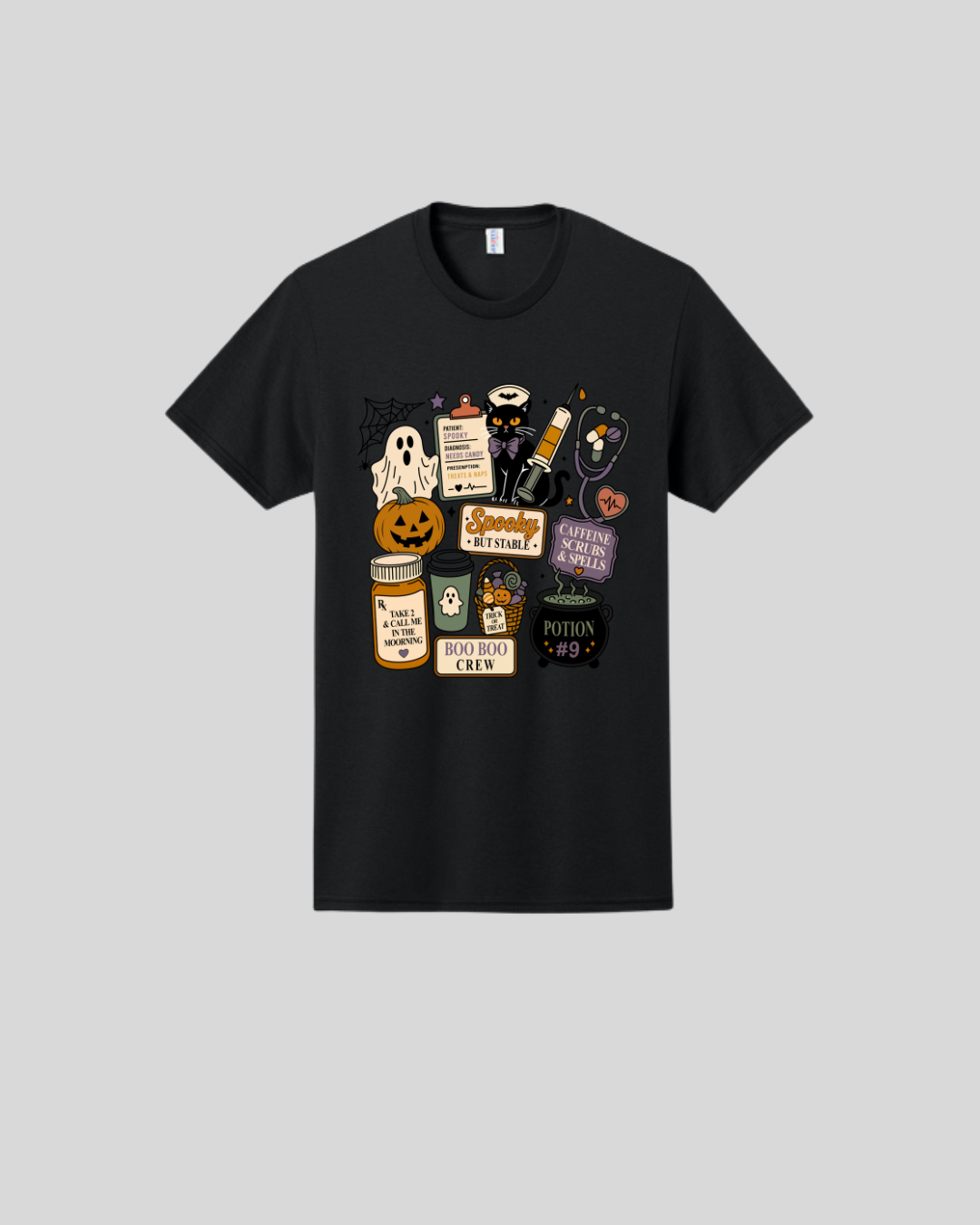 Spooky Halloween Collage Graphic Tee