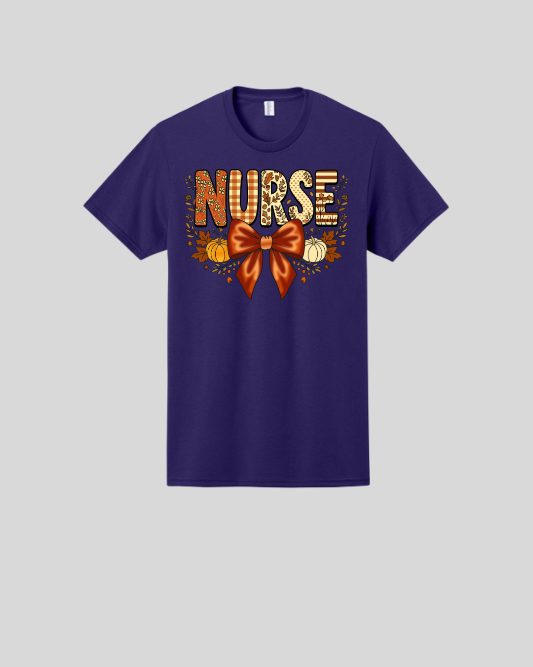 Nurses Fall Bow Graphic T-Shirt
