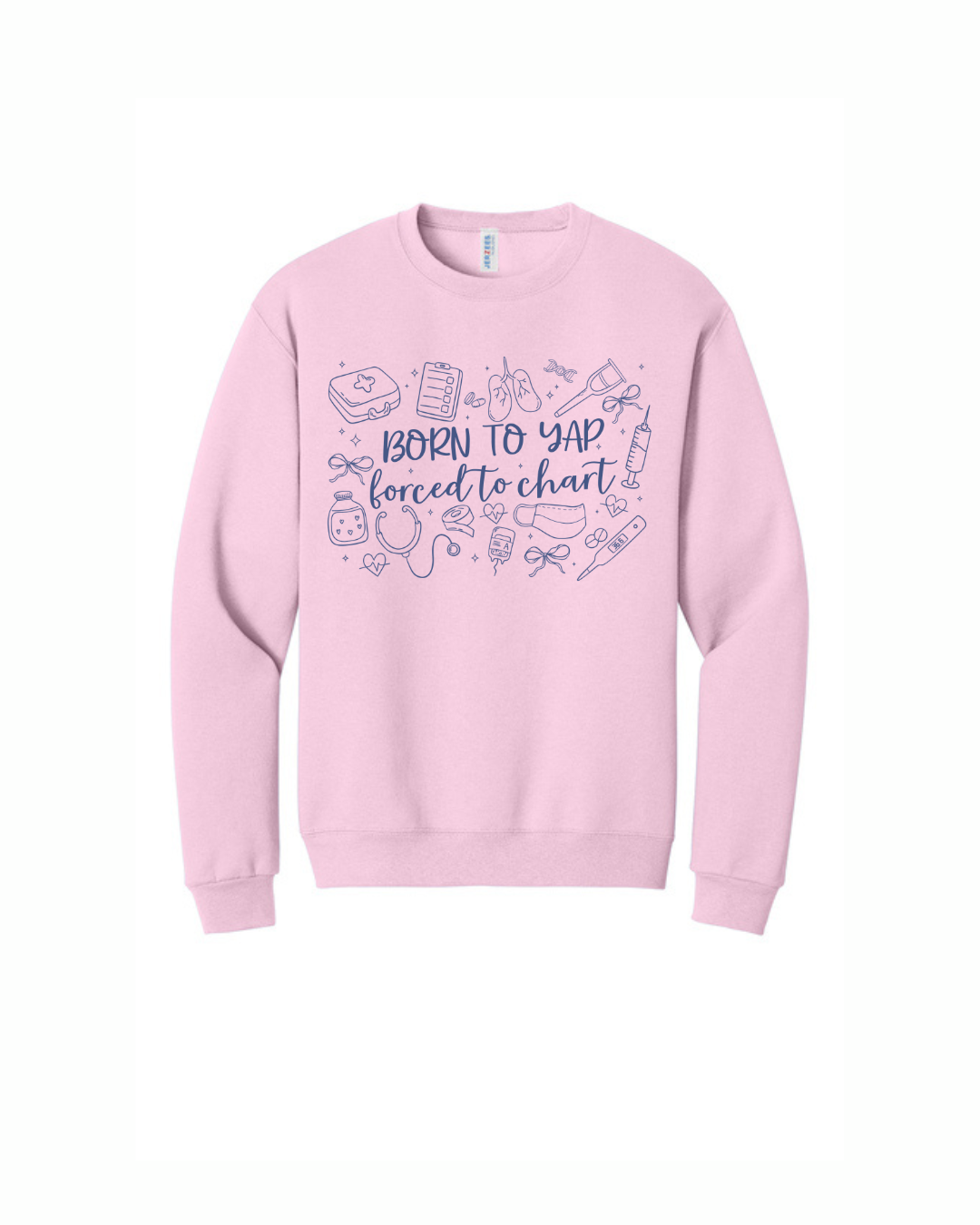 Born 2 Yap Graphic Crewneck Sweatshirt