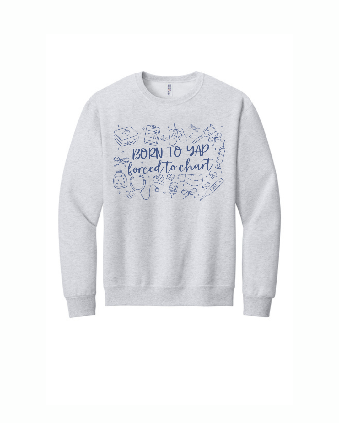 Born 2 Yap Graphic Crewneck Sweatshirt