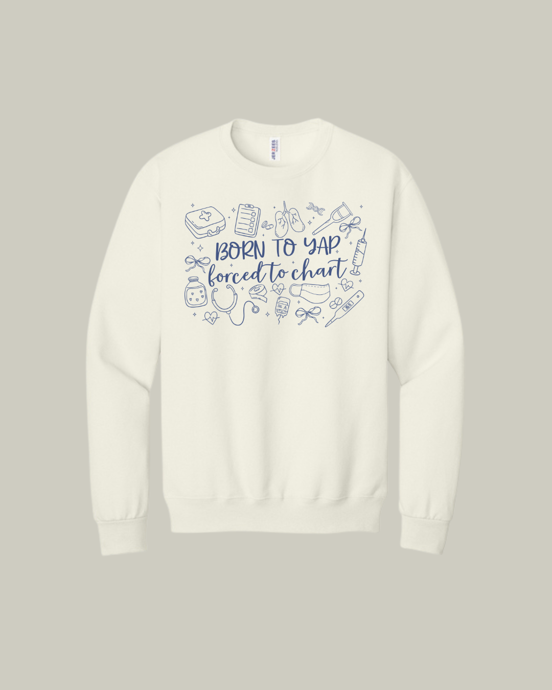 Born 2 Yap Graphic Crewneck Sweatshirt