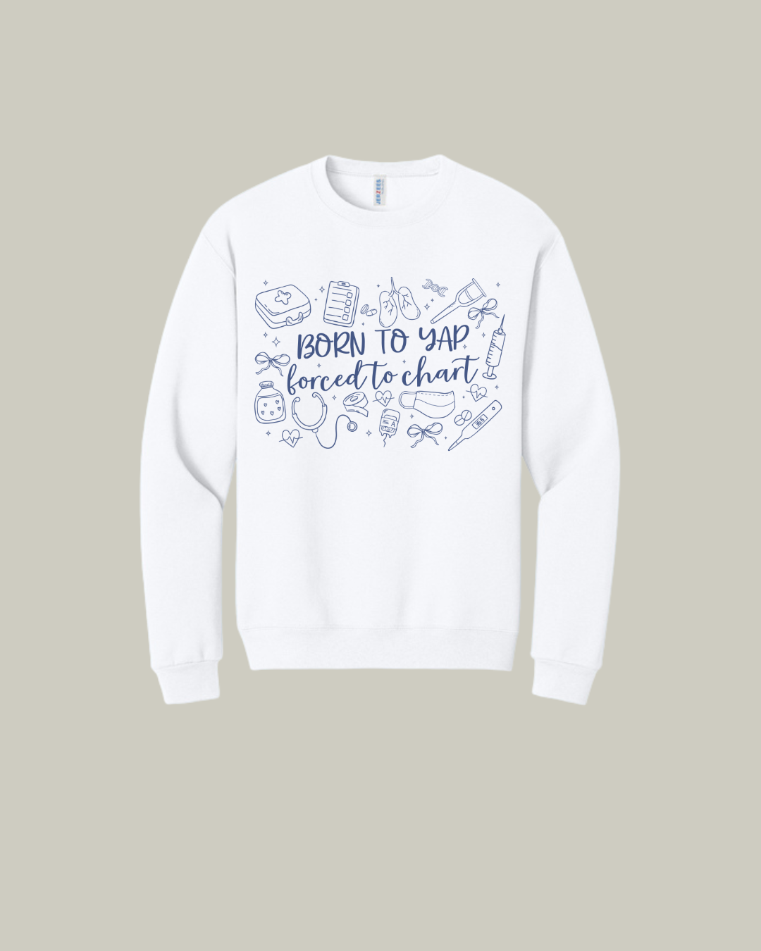 Born 2 Yap Graphic Crewneck Sweatshirt