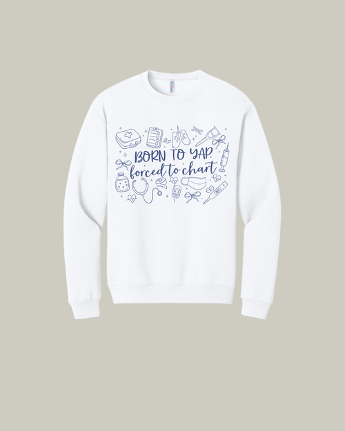 Scrub Box Born 2 Yap Graphic Crewneck Sweatshirt — women's scrub | ScrubBox (view 2)