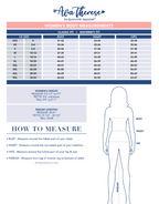 Studio By Zavate Comfort Warm Up Jacket size chart