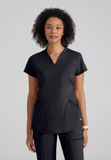 Grey's anatomy Knit Define Top scrub top in black