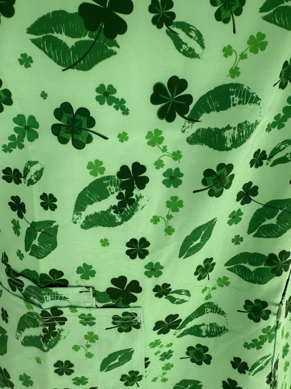Greentown Scrubs Clover Printed Scrub Top — women's scrub top | ScrubBox (view 5)