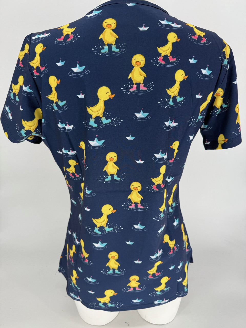 Greentown Scrubs Ducks Printed Scrub Top — women's scrub top | ScrubBox (view 3)