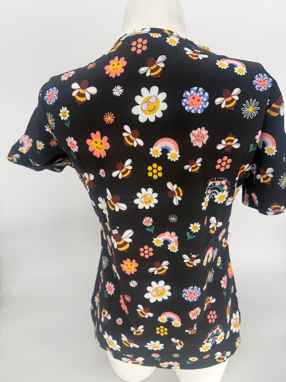 Greentown Scrubs Floral Printed Scrub Top — women's scrub top | ScrubBox (view 2)