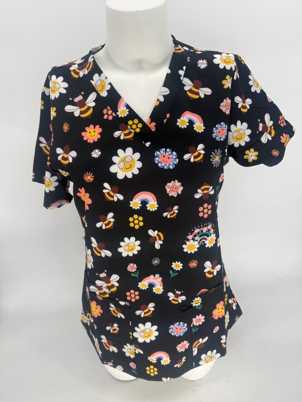 Greentown Scrubs Floral Printed Scrub Top — women's scrub top | ScrubBox