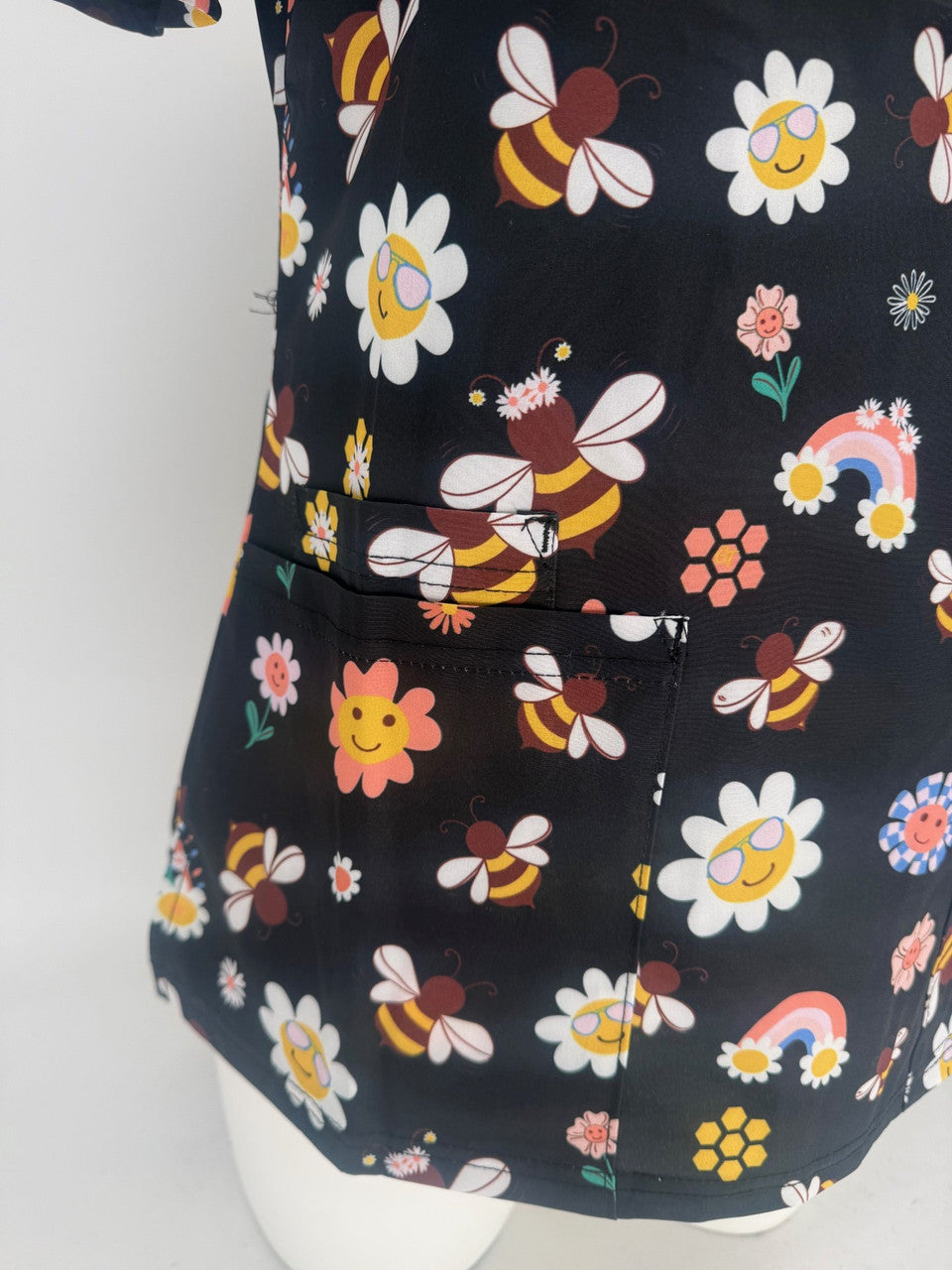Greentown Scrubs Floral Printed Scrub Top — women's scrub top | ScrubBox (view 3)