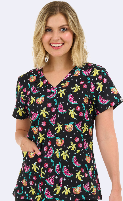 Ava Therese by Zavate Groovy Fruits — women's scrub | ScrubBox