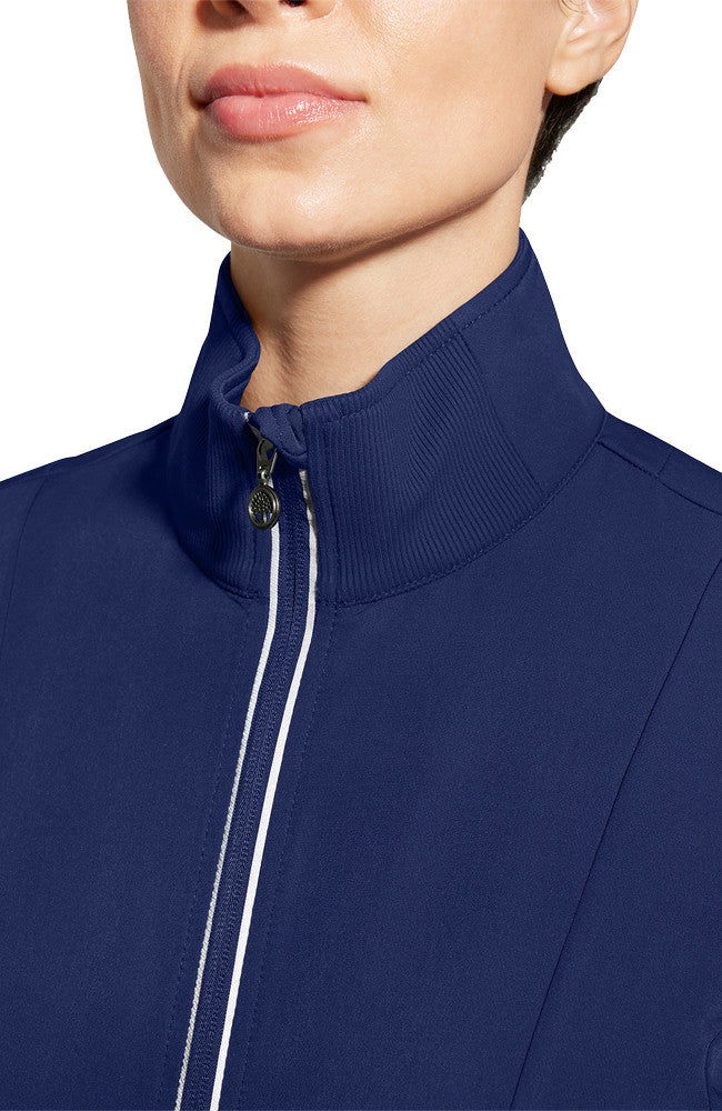 HH360 Carly Stand Collar Jacket scrub jacket in navy (view 2)
