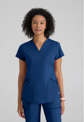 Grey's anatomy Knit Define Top scrub top in navy