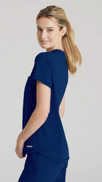 Flow 1 Pocket Tuck in Top by Skechers scrub top in navy