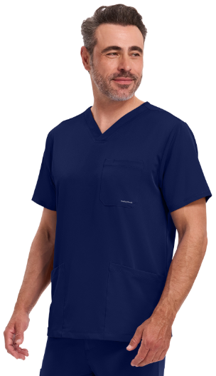 Healing Hands HH Works Men's Matthew Top scrub top in navy