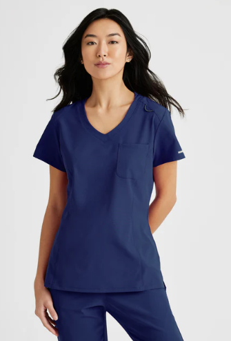 Dignity One Pocket Skechers Top scrub top in navy