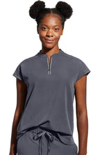 HH360 Sandy Zip Mandarin Collar scrub in pewter