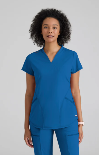 Grey's anatomy Knit Define Top scrub top in royal blue