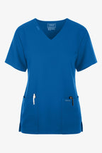 Cherokee Workwear Ultra 2 Pocket Top scrub top in royal blue