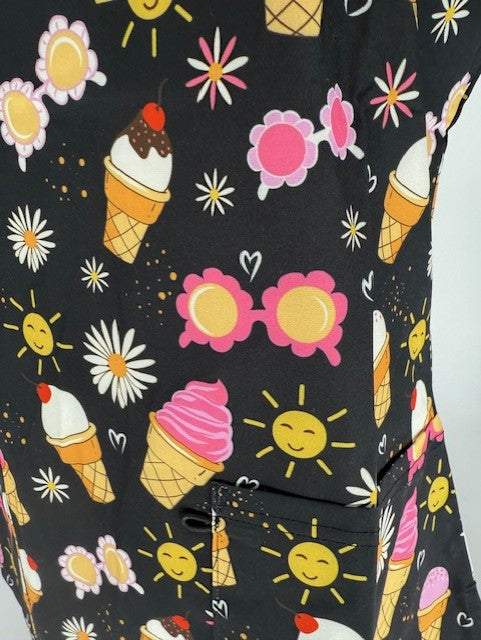 Greentown Scrubs Summer Vibes Scrub Top — women's scrub top | ScrubBox (view 3)