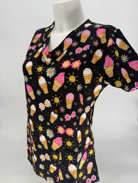 Greentown Scrubs Summer Vibes Scrub Top — women's scrub top | ScrubBox (view 2)
