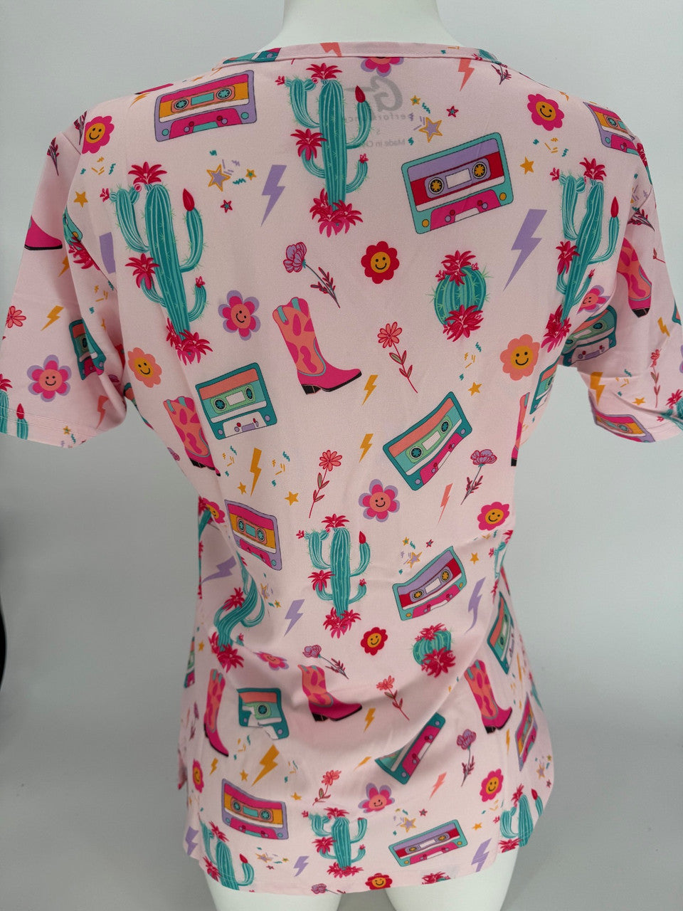Greentown Scrubs Western Themed Scrub Print Top — women's scrub top | ScrubBox (view 2)
