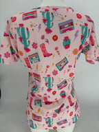 Greentown Scrubs Western Themed Scrub Print Top — women's scrub top | ScrubBox (view 2)