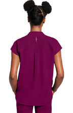 HH360 Sandy Zip Mandarin Collar scrub in wine