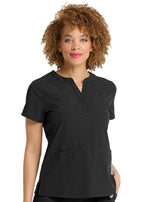 Ava Therese by Zavate Lynx Jacquard Top scrub top in black