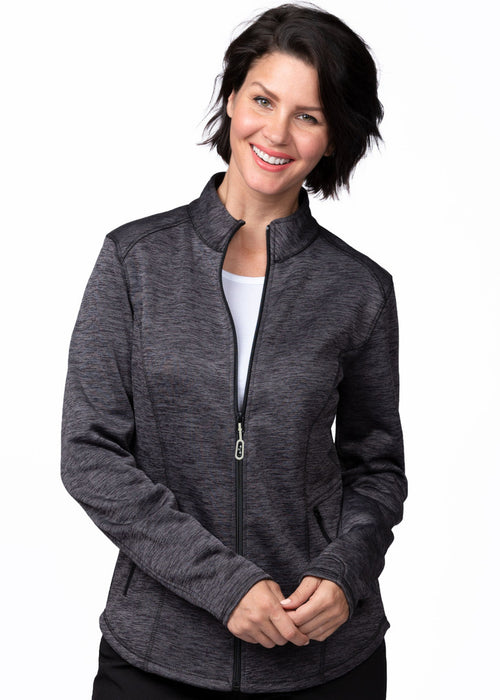 Ava Therese Megan Bonded Fleece Jacket scrub jacket in gray