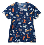 Zoe + Chloe Dapper Dog — women's scrub | ScrubBox